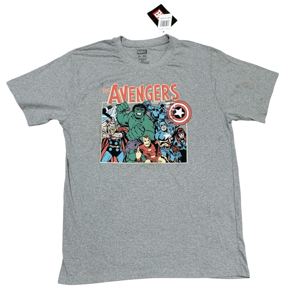Marvel Gray The Avengers Graphic Short Sleeve Crew Neck Men's T-Shirt